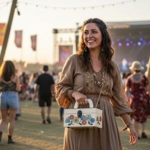 Vintage Flower Power Garay Box Purse Jewelry Box